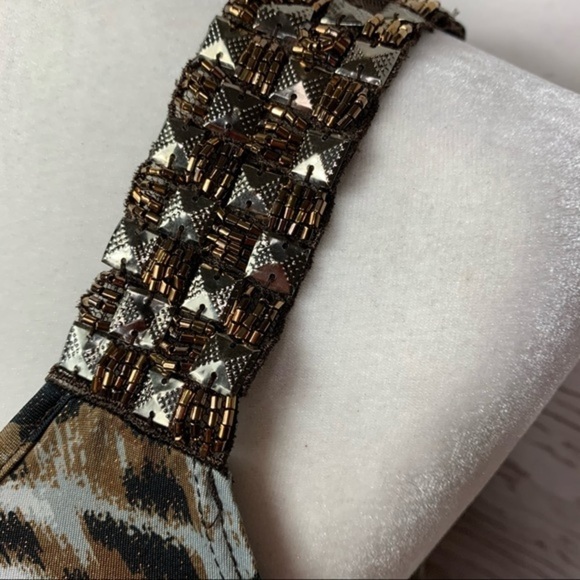 Daytrip Leopard Pleated Embellished Top - Picture 3 of 6